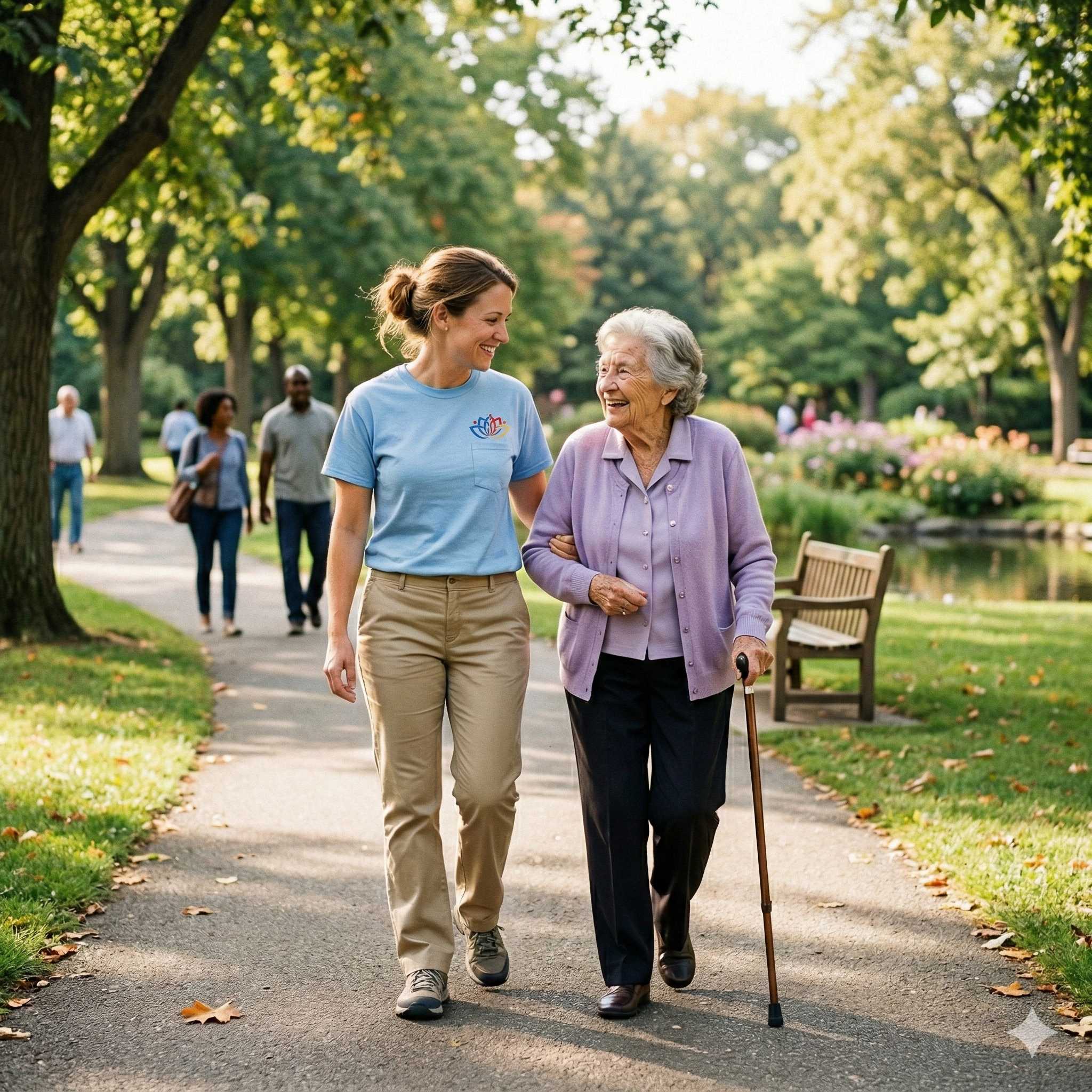 Thrive In Dignity caregiver providing companionship and engagement